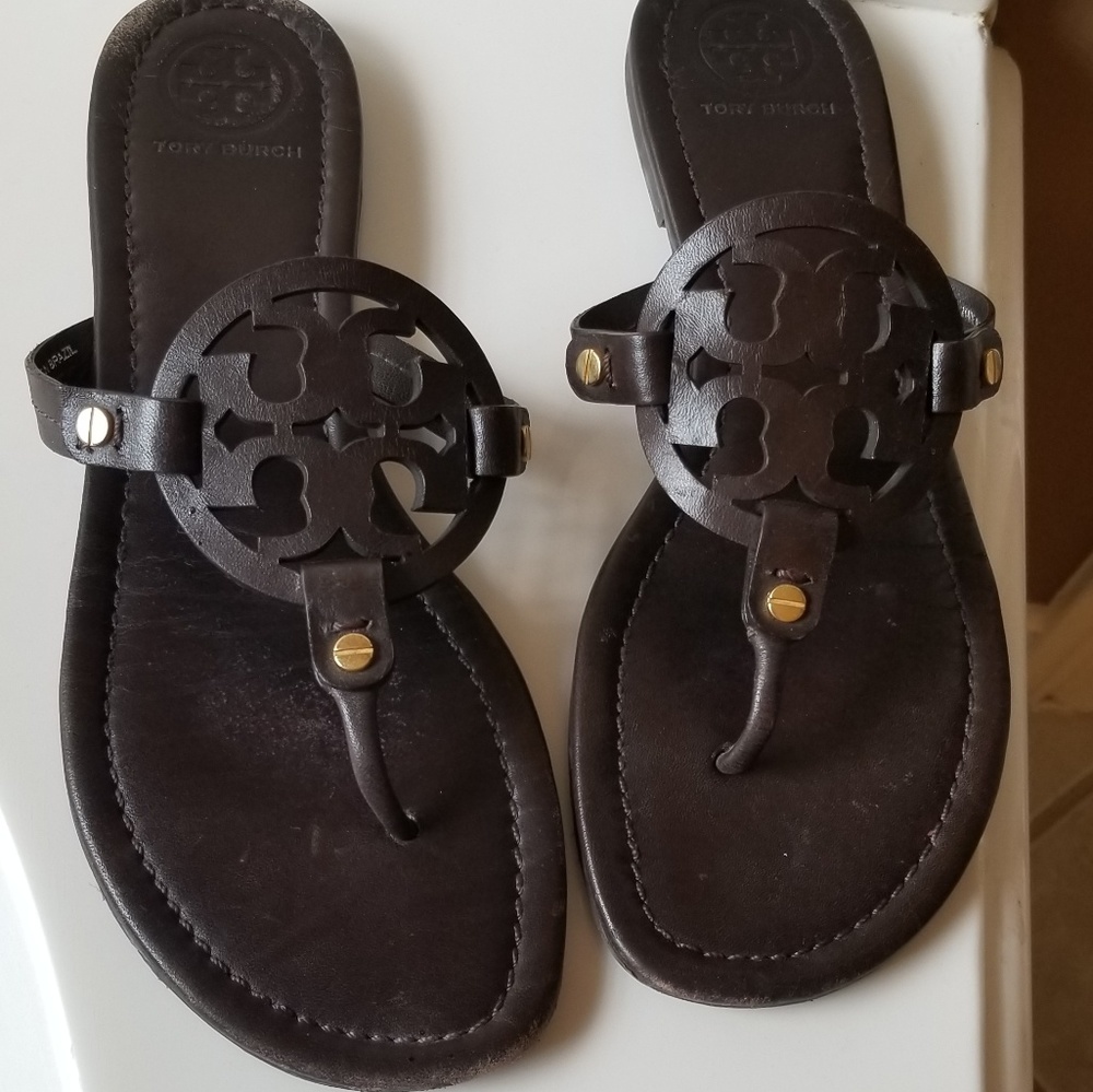 Tory Burch Miller sandal 10.5 dark brown